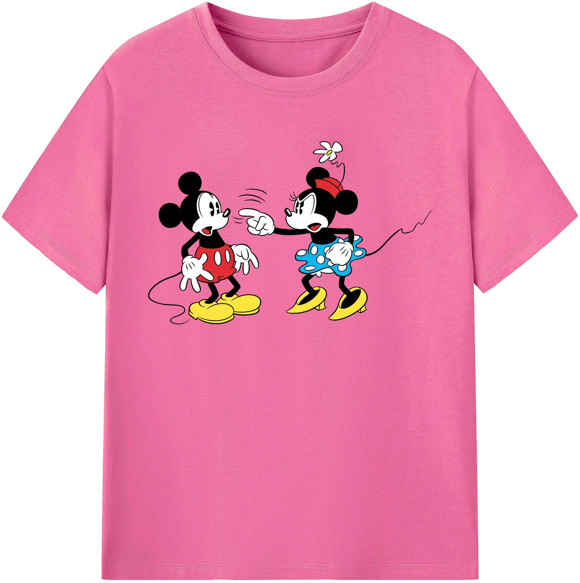 （画像用） ミッキーマウス Mickey Mouse レディースカジュアルプリントTシャツ（綿100％）